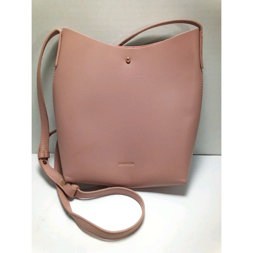 Samara Vegan Leather Shoulder Crossbody Bag Pink